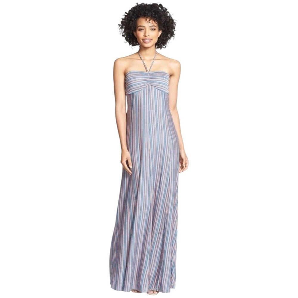 Felicity and Coco Striped Marcella Halter Maxi Dress NWT